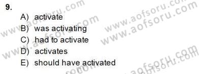 Bağlamsal Dilbilgisi 2 Dersi 2014 - 2015 Yılı (Final) Dönem Sonu Sınav Soruları 9. Soru