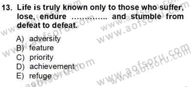 Okuma Ve Yazma Becerileri 1 Dersi 2012 - 2013 Yılı (Vize) Ara Sınav Soruları 13. Soru