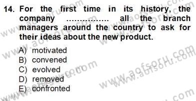 Okuma Ve Yazma Becerileri 1 Dersi 2012 - 2013 Yılı (Vize) Ara Sınav Soruları 14. Soru