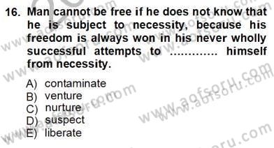 Okuma Ve Yazma Becerileri 1 Dersi 2012 - 2013 Yılı (Vize) Ara Sınav Soruları 16. Soru
