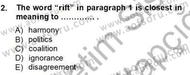 Okuma Ve Yazma Becerileri 1 Dersi 2012 - 2013 Yılı (Vize) Ara Sınav Soruları 2. Soru