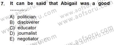 Okuma Ve Yazma Becerileri 1 Dersi 2012 - 2013 Yılı (Vize) Ara Sınav Soruları 7. Soru