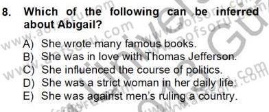 Okuma Ve Yazma Becerileri 1 Dersi 2012 - 2013 Yılı (Vize) Ara Sınav Soruları 8. Soru