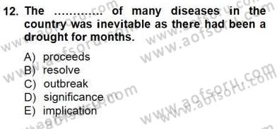 Okuma Ve Yazma Becerileri 1 Dersi 2012 - 2013 Yılı (Final) Dönem Sonu Sınav Soruları 12. Soru