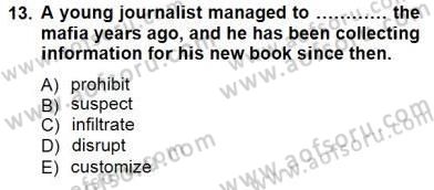Okuma Ve Yazma Becerileri 1 Dersi 2012 - 2013 Yılı (Final) Dönem Sonu Sınav Soruları 13. Soru