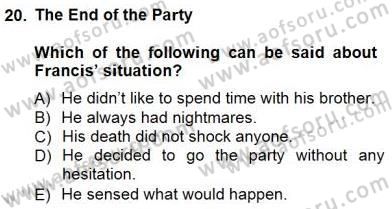 Okuma Ve Yazma Becerileri 1 Dersi 2012 - 2013 Yılı (Final) Dönem Sonu Sınav Soruları 20. Soru