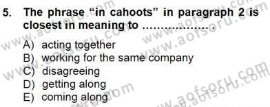 Okuma Ve Yazma Becerileri 1 Dersi 2012 - 2013 Yılı (Final) Dönem Sonu Sınav Soruları 5. Soru