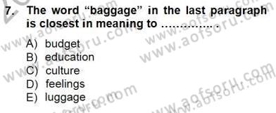 Okuma Ve Yazma Becerileri 1 Dersi 2012 - 2013 Yılı (Final) Dönem Sonu Sınav Soruları 7. Soru