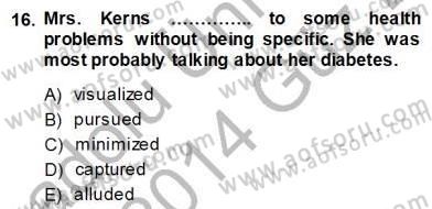 Okuma Ve Yazma Becerileri 1 Dersi 2013 - 2014 Yılı (Vize) Ara Sınav Soruları 16. Soru