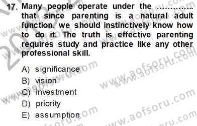 Okuma Ve Yazma Becerileri 1 Dersi 2013 - 2014 Yılı (Vize) Ara Sınav Soruları 17. Soru
