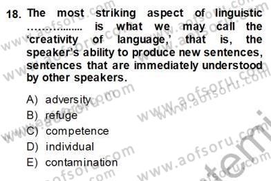 Okuma Ve Yazma Becerileri 1 Dersi 2013 - 2014 Yılı (Vize) Ara Sınav Soruları 18. Soru