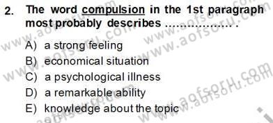 Okuma Ve Yazma Becerileri 1 Dersi 2013 - 2014 Yılı (Vize) Ara Sınav Soruları 2. Soru