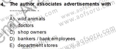 Okuma Ve Yazma Becerileri 1 Dersi 2013 - 2014 Yılı (Vize) Ara Sınav Soruları 4. Soru