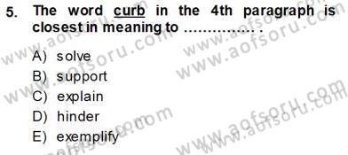 Okuma Ve Yazma Becerileri 1 Dersi 2013 - 2014 Yılı (Vize) Ara Sınav Soruları 5. Soru