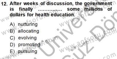 Okuma Ve Yazma Becerileri 1 Dersi 2013 - 2014 Yılı (Final) Dönem Sonu Sınav Soruları 12. Soru