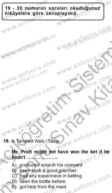 Okuma Ve Yazma Becerileri 1 Dersi 2013 - 2014 Yılı (Final) Dönem Sonu Sınav Soruları 19. Soru