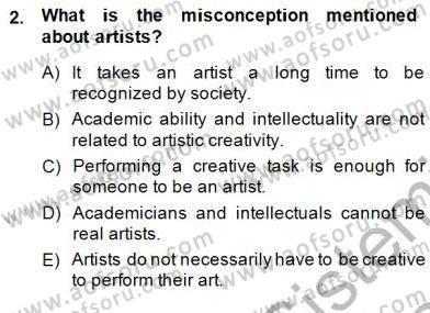 Okuma Ve Yazma Becerileri 1 Dersi 2013 - 2014 Yılı (Final) Dönem Sonu Sınav Soruları 2. Soru