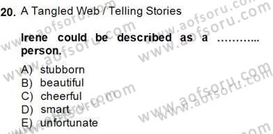 Okuma Ve Yazma Becerileri 1 Dersi 2013 - 2014 Yılı (Final) Dönem Sonu Sınav Soruları 20. Soru