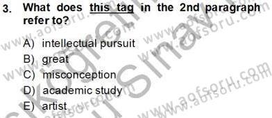 Okuma Ve Yazma Becerileri 1 Dersi 2013 - 2014 Yılı (Final) Dönem Sonu Sınav Soruları 3. Soru