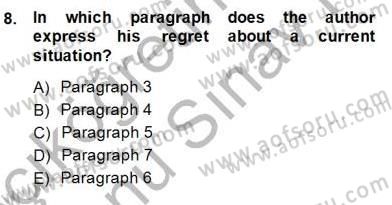 Okuma Ve Yazma Becerileri 1 Dersi 2013 - 2014 Yılı (Final) Dönem Sonu Sınav Soruları 8. Soru