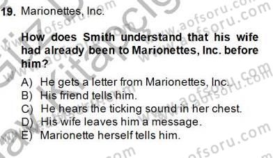 Okuma Ve Yazma Becerileri 1 Dersi 2014 - 2015 Yılı (Vize) Ara Sınav Soruları 19. Soru