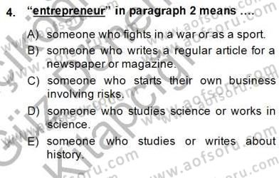 Okuma Ve Yazma Becerileri 1 Dersi 2014 - 2015 Yılı (Vize) Ara Sınav Soruları 4. Soru