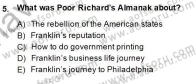 Okuma Ve Yazma Becerileri 1 Dersi 2014 - 2015 Yılı (Vize) Ara Sınav Soruları 5. Soru