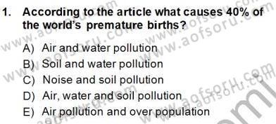 Okuma Ve Yazma Becerileri 1 Dersi 2014 - 2015 Yılı (Final) Dönem Sonu Sınav Soruları 1. Soru