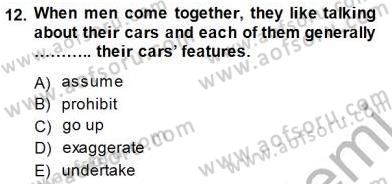 Okuma Ve Yazma Becerileri 1 Dersi 2014 - 2015 Yılı (Final) Dönem Sonu Sınav Soruları 12. Soru
