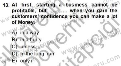 Okuma Ve Yazma Becerileri 1 Dersi 2014 - 2015 Yılı (Final) Dönem Sonu Sınav Soruları 13. Soru