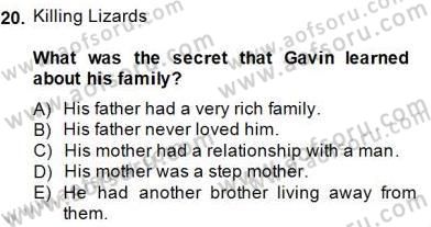 Okuma Ve Yazma Becerileri 1 Dersi 2014 - 2015 Yılı (Final) Dönem Sonu Sınav Soruları 20. Soru