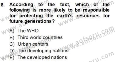 Okuma Ve Yazma Becerileri 1 Dersi 2014 - 2015 Yılı (Final) Dönem Sonu Sınav Soruları 6. Soru