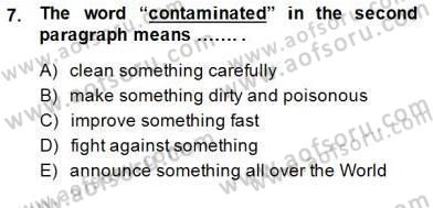 Okuma Ve Yazma Becerileri 1 Dersi 2014 - 2015 Yılı (Final) Dönem Sonu Sınav Soruları 7. Soru