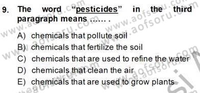 Okuma Ve Yazma Becerileri 1 Dersi 2014 - 2015 Yılı (Final) Dönem Sonu Sınav Soruları 9. Soru