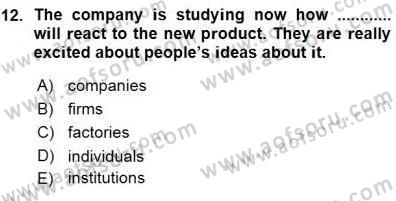 Okuma Ve Yazma Becerileri 1 Dersi 2015 - 2016 Yılı (Vize) Ara Sınav Soruları 12. Soru