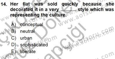 Okuma Ve Yazma Becerileri 1 Dersi 2015 - 2016 Yılı (Vize) Ara Sınav Soruları 14. Soru