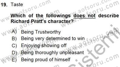 Okuma Ve Yazma Becerileri 1 Dersi 2015 - 2016 Yılı (Vize) Ara Sınav Soruları 19. Soru