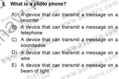 Okuma Ve Yazma Becerileri 1 Dersi 2015 - 2016 Yılı (Vize) Ara Sınav Soruları 5. Soru