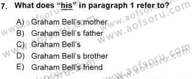 Okuma Ve Yazma Becerileri 1 Dersi 2015 - 2016 Yılı (Vize) Ara Sınav Soruları 7. Soru