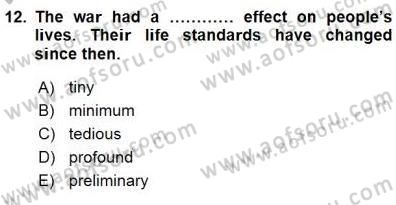 Okuma Ve Yazma Becerileri 1 Dersi 2015 - 2016 Yılı (Final) Dönem Sonu Sınav Soruları 12. Soru