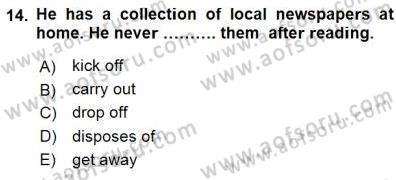 Okuma Ve Yazma Becerileri 1 Dersi 2015 - 2016 Yılı (Final) Dönem Sonu Sınav Soruları 14. Soru