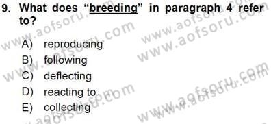 Okuma Ve Yazma Becerileri 1 Dersi 2015 - 2016 Yılı (Final) Dönem Sonu Sınav Soruları 9. Soru