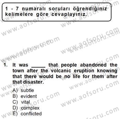 Okuma Ve Yazma Becerileri 2 Dersi 2012 - 2013 Yılı (Final) Dönem Sonu Sınav Soruları 1. Soru