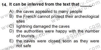 Okuma Ve Yazma Becerileri 2 Dersi 2012 - 2013 Yılı (Final) Dönem Sonu Sınav Soruları 14. Soru