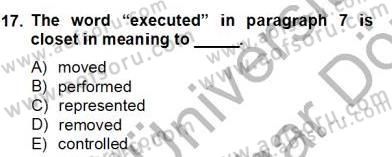 Okuma Ve Yazma Becerileri 2 Dersi 2012 - 2013 Yılı (Final) Dönem Sonu Sınav Soruları 17. Soru