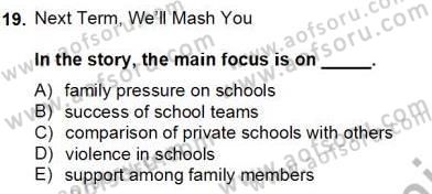 Okuma Ve Yazma Becerileri 2 Dersi 2012 - 2013 Yılı (Final) Dönem Sonu Sınav Soruları 19. Soru