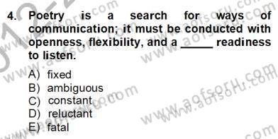 Okuma Ve Yazma Becerileri 2 Dersi 2012 - 2013 Yılı (Final) Dönem Sonu Sınav Soruları 4. Soru