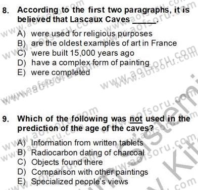 Okuma Ve Yazma Becerileri 2 Dersi 2012 - 2013 Yılı (Final) Dönem Sonu Sınav Soruları 9. Soru