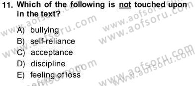 Okuma Ve Yazma Becerileri 2 Dersi 2013 - 2014 Yılı (Vize) Ara Sınav Soruları 11. Soru