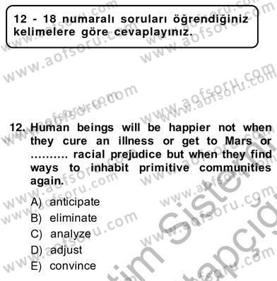 Okuma Ve Yazma Becerileri 2 Dersi 2013 - 2014 Yılı (Vize) Ara Sınav Soruları 12. Soru